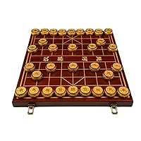 Strategy Board Games Xiangqi Chinese Chess Set High Class Material with Folding Board, for 2 Players (Size : 6cm/2.4