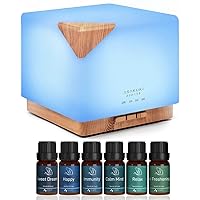 Essential Oil Diffuser 700ml Large Tank with TOP6 Essential Oil Blends Gift Set
