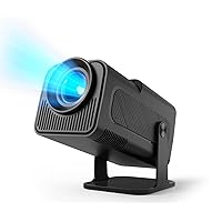 New HY320 Mini Portable Projector Auto Keystone, Native 1080P 4K Supported 10000 Lumens Smart Projector with WiFi 6, BT 5.0, Screen Adjustment, 180 Degree Rotation, Built-in Android 11.0 OS
