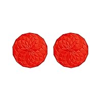 Premium Silicone Round Lid, 4 Inches, Red, 2 Pack