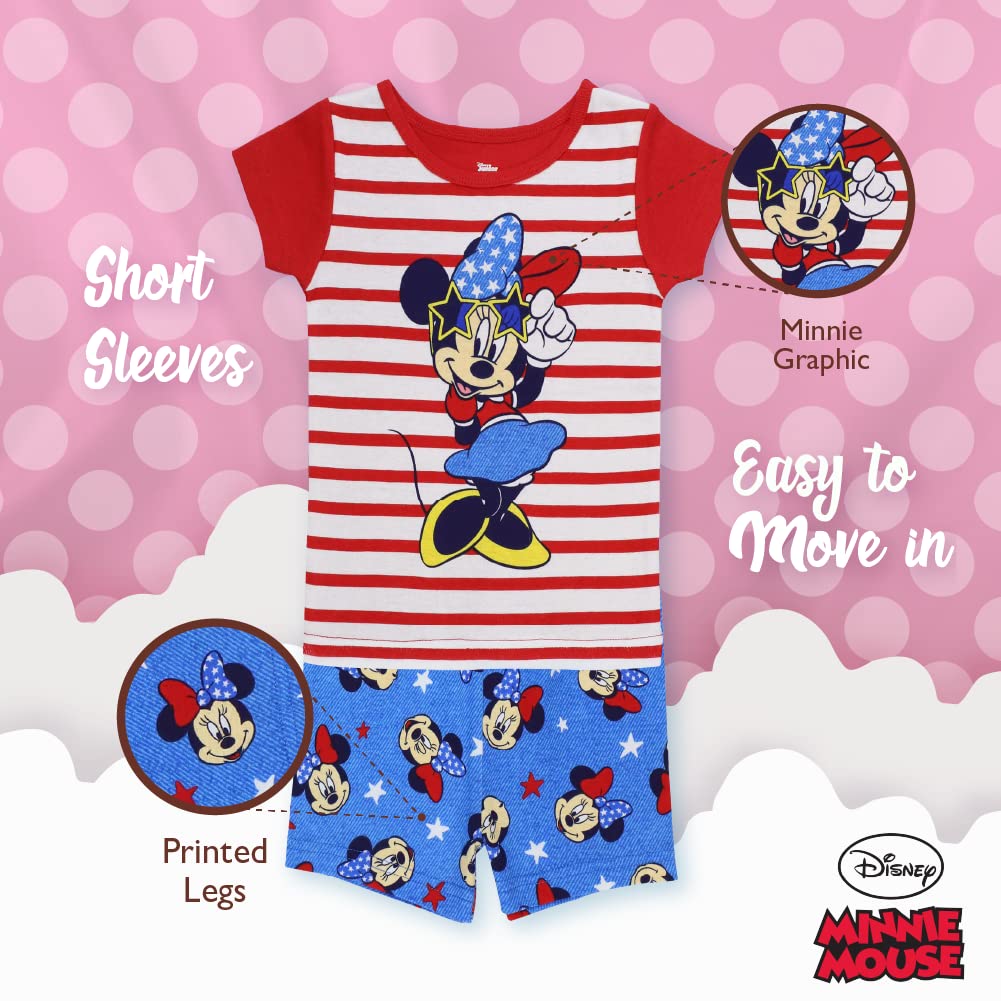 Disney Kids' Mickey Minnie Mouse 2-Piece Snug-fit Cotton Pajama Set
