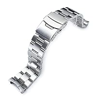 MiLTAT Watch Band for Seiko SKX007 SKX009 7002, Super-O 22mm Tapered to 20mm Clasp
