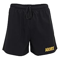 Rothco Army Physical Training Shorts, Black / Gold, Large