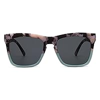 Peepers by PeeperSpecs Women's Cape May Reading, Bifocal and Polarized Sunglasses Soft Square, Black Marble/Mint, 2.00 + 2