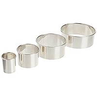 Ateco 4 Piece Stainless Steel Plain Edge Round Cutters Set in Graduated Sizes