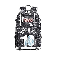 Soccer Superstar M-essi 10 Multifunctional Laptop Backpack Teenage Travel Backpack Fans Waterproof Schoolbag (D1)