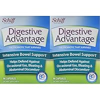Digestive Advantage Intensive Bowel Support Probiotics Supplement, 96 Count (Pack of 2)