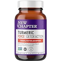 Turmeric Supplement + Daily Detox Turmeric Force Detox Action with Green Tea + Ginger + NO Black Pepper Needed + NonGMO Ingredients Vegetarian Capsule, 60 Count