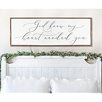 DOLUDO God Knew My Heart Needed You Sign Poster Canvas Print Master Bedroom Wall Art for Bedroom Above Bed Decor Unframed