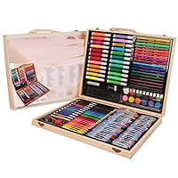 CHCDP Painting Brush Set, 168 Pieces, Wooden Box, Painting Tools, Gifts, Art Supplies, Watercolor Pens
