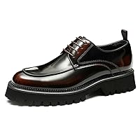 Men's Comfort Classic Patent Leather Oxfords Dress Formal Shoes Thick Sole Derby