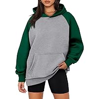 onlypuff Women Hoodies Long Sleeve Sweatshirt Kangaroo Pocket Solid Basic Top