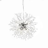 Modern Dandelion Crystal Pendant Lamp Sputnik Firework Chandelier Adjustable Height Ceiling Light Fixtures for Dining Room,Bedroom,Kitchen,Living Room-Chrome 8 Head