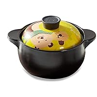 Kitchen Pot Terracotta Stew Pot Clay Casserole Pot Ceramic Casserole Clay Cooking Pot - Heat Storage, Energy Efficient, Healthy and Durable (Color : Yellow, Size : Capacity 3000ML)