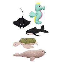 Ocean Family: 5pc Catnip Cat Toy Set (Orca, Manta Ray, Sea Turtle, Seahorse, Seal)