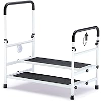 HEAO Bed Step Stool, Bed Assist Bar, Adjustable Height,Including Blanket, LED Light for Fall Prevention, for Elderly, Pregnant, Handicapped, Holds up to 350 lbs