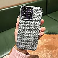 Luxury Breathable Mesh Grid Weave Phone Case for iPhone 14 Pro Max 13 12 11 Purple Leather Soft Silicone Cover,Gray,for iPhone 13