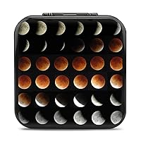 Moon Phase Lunar Eclipse Portable Game Card Case Compatible with Switch 24 Cartridge Slots Storage Organizer Protective Hard Shell