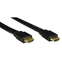 Tripp Lite High Speed HDMI Flat Cable, Ultra HD 4K x 2K, Digital Video with Audio (M/M), Black, 3-ft. (P568-003-FL)