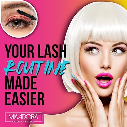 400X Pure Silk Fiber Lash Mascara [Ultra Black Volume and Length], Longer & Thicker Eyelashes, Waterproof, Long Lasting, Instant & Very Easy to Apply, Smudge-proof, Hypoallergenic, Cruelty & Paraben Free (Mia Adora)