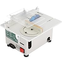 Huanyu Mini Table Saw 300W Powerful Cutting Tabletop Circular Saw 26-29mm For Hard Materials Wood/Substrate/Acrylic Saw Blade/With Drill Chuck Household DIY (Silver / 300W)