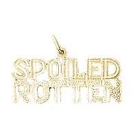 Silver Spoiled Rotten Saying Pendant | 14K Yellow Gold-plated 925 Silver Spoiled Rotten Saying Pendant
