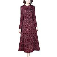 Winter Korean Vintage Casual Striped Maxi Dress Bodycon Autumn Party Evening Red Knitted Midi Prom Dress