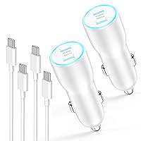 iPhone 15 Pro Max Car Charger, 2 Pack 40W Dual USB C Car Charger Adapter Power Cigarette Lighter with USB C Charging Cable Compatible for iPhone 15/15 Plus/15 Pro/15 Pro Max, iPad Pro/Air/Mini, White