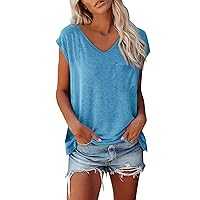 Women's T Shirts Summer Tops for Women 2024 Casual Loose Fit Short Sleeve Comfy Lightweight, S XXL