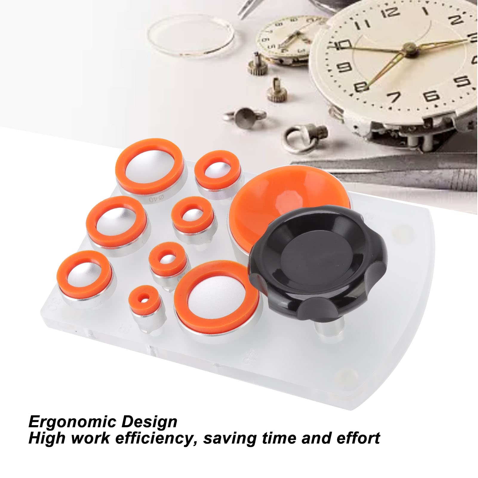 Watch Suction Back Case Opener Set,Watch Back Remover Tool,Durable Watch Case Opener,Non Marking Silicone Watch Cover Remover for Repair,Watch Repair Kit(Orange)