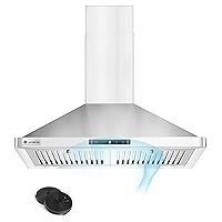 AAOBOSI Range Hood 30 inch Wall Mount Range Hood with Silent DC Motor, Gesture and Touch Control, 9 Speed Exhaust Fan, 700CFM Kitchen Vent Hood with Baffle Filters, 2 Charcoal Filters, ETL Listed