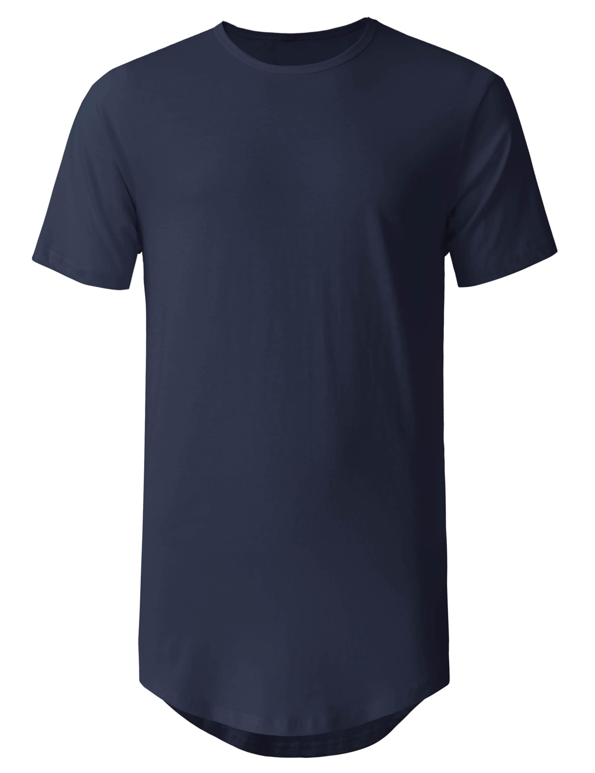 Hat and Beyond Mens Hipster Curve Hem Droptail Tee Premium Longline T Shirts