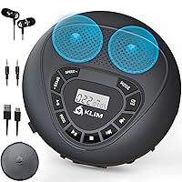 KLIM Speaker + Portable CD Player with Speakers + New 2024 + Walkman + Rechargeable Battery + Portable CD Player with Headphones + CD Player Portable + SD/TF Card + AUX + Ideal Car CD Player
