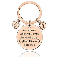 Twin Mom Gift Mommy to Be Gift New Dad Mom Keyring Pregnancy Announcement Gift Baby Reveal Gift New Mommy Gift