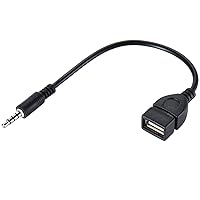 GOWENIC USB to 3.5mm Audio Adapter, USB Female to 3.5mm Male Jack AUX Audio  Cable Converter for Car