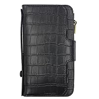 Wallet Case for iPhone 13/13 Pro/13 Pro Max, 2 in 1 Leather Wallet Case Card Holder Kickstand Wrist Strap Magnetic Closure Large Capacity Zipper TPU Phone Cases,13pro max 6.7