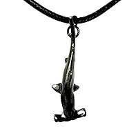 Hammerhead Shark Necklace for Men and Women- Hematite Shark Pendant, Jet Black Shark Necklace, Hematite Necklaces, Gifts for Shark Lovers, Scuba Diving Gifts