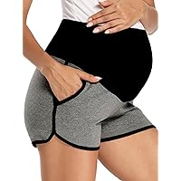 PACBREEZE Women's Maternity Shorts Over Belly Lounge Pajama Workout Running Casual Summer Pregnancy Shorts