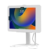 Dual Kiosk Stand – CTA Dual Security Kiosk Stand with Locking Case and Cable for iPad 10th Gen, 10.9” iPad Air, and 11” iPad Pro (White)