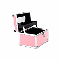 Makeup Bag Cosmetic Box Bridal Box Make up Box Trousseau Box Vanity Beauty Case Organizer for Wedding Makeup Box for Bride (Pink), Pink, 23x15.5x15 cm, Makeup Box