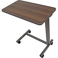Carex Hospital Bed Table and Overbed Table - Laptop Table for Recliner, Bed, and Sofa - Computer Table for Bed and Hospital Bedside Table, Hospital Tray Table Adjustable with Wheels