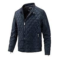 DuDubaby New Cotton Clip Reversible Men's Solid Color Coat Zipper Stand Collar Jacket