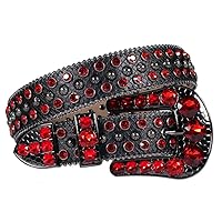 Rhinestone Belt Western Rhinestone Belt Ladies Men's Diamond Inlaid Belt Luxury Crystal Buckle Jeans Retro Rhineal (Color : 27, Size : 48 inch)