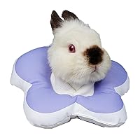 Adjustable Rabbit Protection Cone Collar - Soft Waterproof Recovery Collar for Bunny Chinchilla Guinea Pig Kitten After Surgery Wound Healing Elizabeth Neck Cone E-Collar for Small Pets (Purple, S)