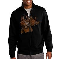Men Mens T Shirt Black Wilting Orchid Flower Band Logo Official Zip-up Jacket Hooded Sweatshirt Black