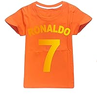 Kids Summer Casual Tops-Soccer Stars Comfy Tees T-Shirts Boys Crewneck Short Sleeve Blouses(2-16Y)