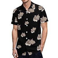Cuttlefish Love Hawaiian Shirt for Men Short Sleeve Button Down Summer Tee Shirts Tops
