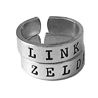 Link and Zelda Ring Set - Triforce -Best Friends - Couples Ring Set