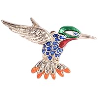 Beautiful Multi Colored Brooch Pin In Gold Tone Bird Clothing Brooch Professional