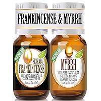 Healing Solutions Frankincense and Myrrh Essential Oil Combo Pack, Therapeutic Grade Essential Oil - 2/10ml